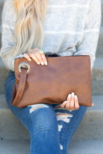 Oversized Clutch with Wristlet