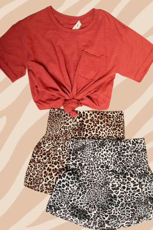 Leopard Printed Active Shorts