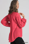 Pink Berry Pleated Top
